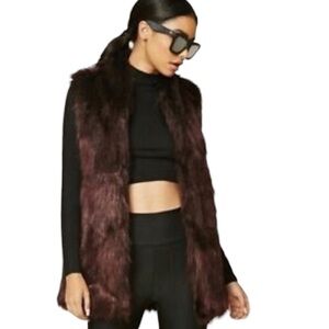 Sebby Collection Faux Fur Sweater Vest